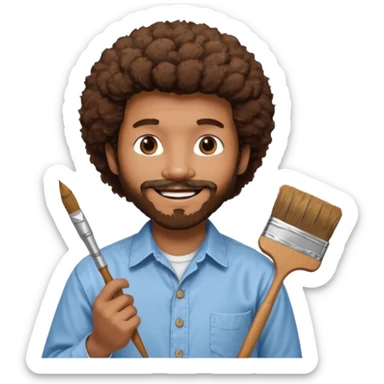 Bob Ross painting sticker