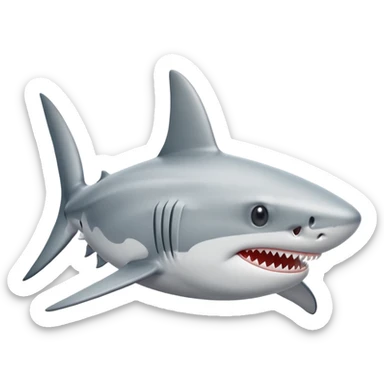 a light grey shark with a shell  sticker