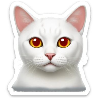 white british cat with red spots sticker