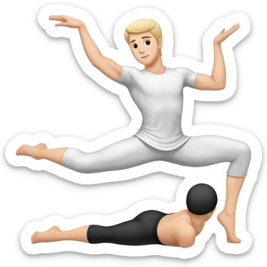 Full splits white male sticker