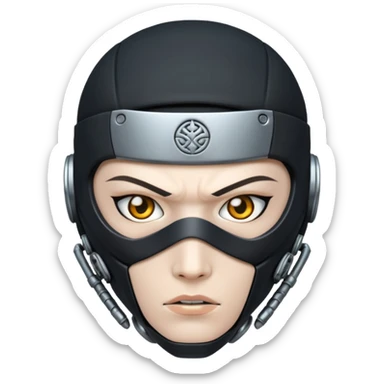 cyborg ninja face sticker