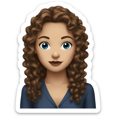 Portrait of Vanessa Gossip Girl brown curly hair blue eyes  sticker