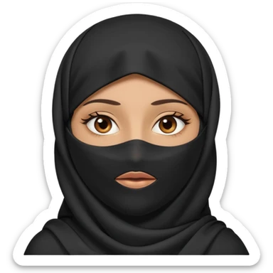 arab woman with niquab cover eyes sticker