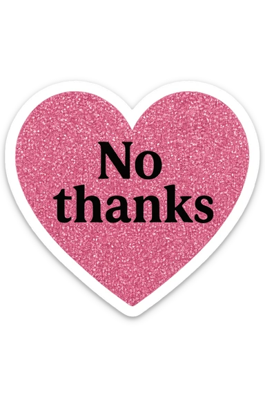  pink glitter No thanks heart, remove background sticker