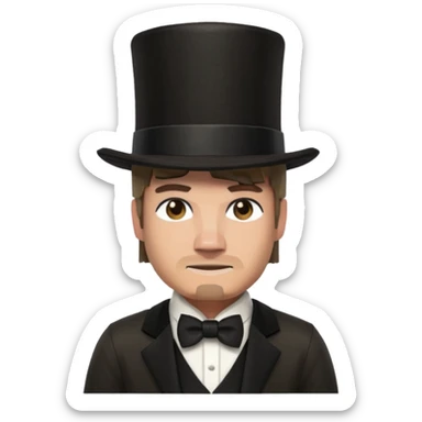steve form minecraft with a top hat sticker