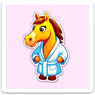 Horse in a bathrobe sticker