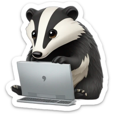 badger fusing with a computer sticker
