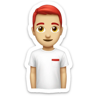 camiseta blanca con una linea roja un poco mas de la mitad y abajo de la linea roja que diga claro en rojo sticker