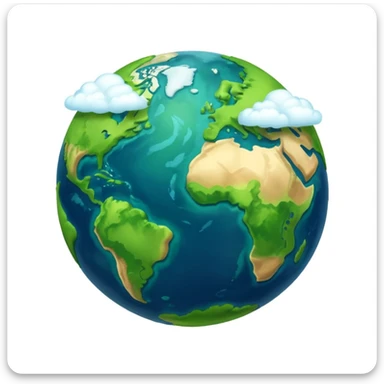 Earth with a green continent sticker