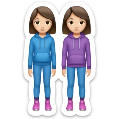 11 year old girl wearing ill fitting mid matched clothes sticker