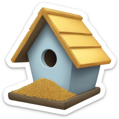 Birdhouse with bird food sticker