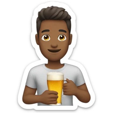 Gay boy drinking 2 beers sticker