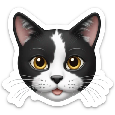 a black and white cat wktb  sticker