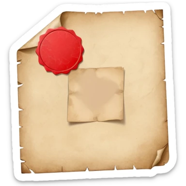 PDF file emoji, document with folded corner and red label, no text sticker