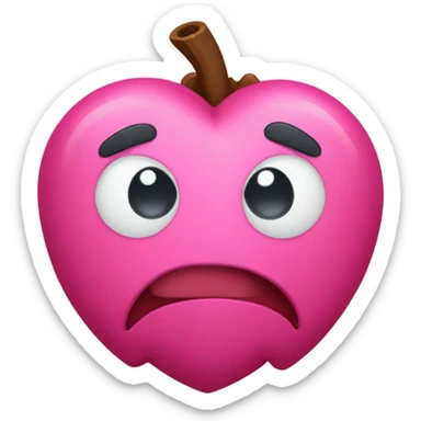 Corazón granate con lazo rosa sticker