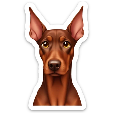 Red Doberman pinscher floppy ears sticker