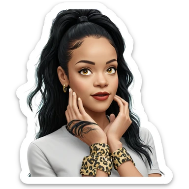 girl with long black hair sticker