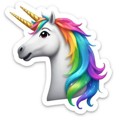unicorn barfing rainbows and sparkles sticker