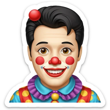 Elvis Presley dressed like a clown sticker