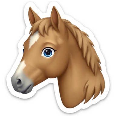 a foal horse with big blue eyes sticker