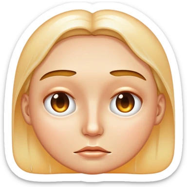 face with excessive oily shiny skin, unhealthy glow, greasy sticker