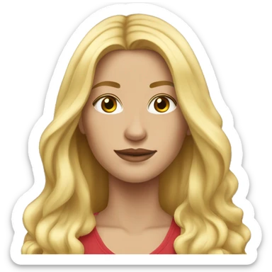 strong tall blonde woman with long hair sticker
