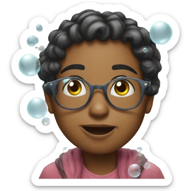 Shes popping bubbles  sticker