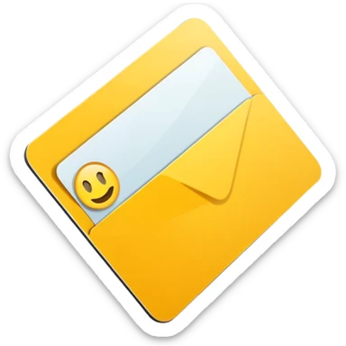 yellow flat card iOs sticker