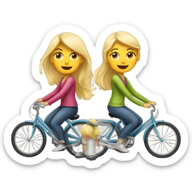2 blonde girls on bikes sticker