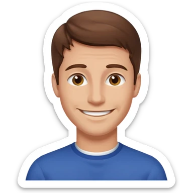 homme brun cheveux long sourire style européen sticker