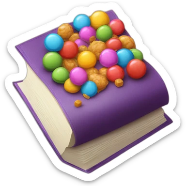Livre ouvert avec des bonbon sur lui sticker