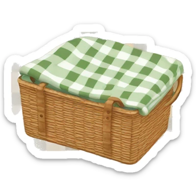 Gingham blanket and picnic basket  sticker