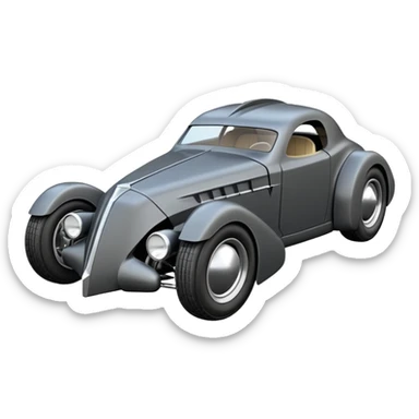  the animated series aerodynamic futuristic Batmobile loosely based on 1936 cord 812 (flat long straight faceted mechanical body) stealthy town hot rod sand buggy  sticker