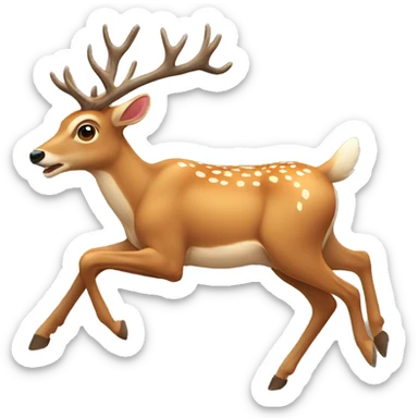 Deer running sticker