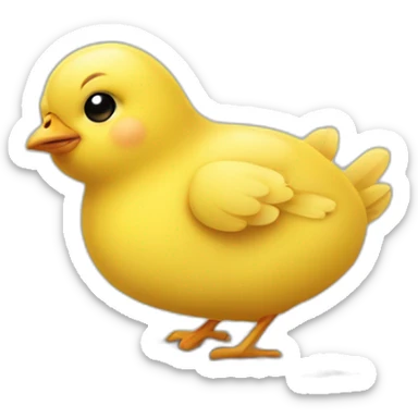 Little Yellow chick with a laptop sticker
