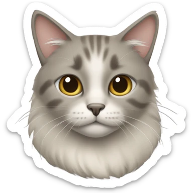 Greyish cat with a little color  sticker