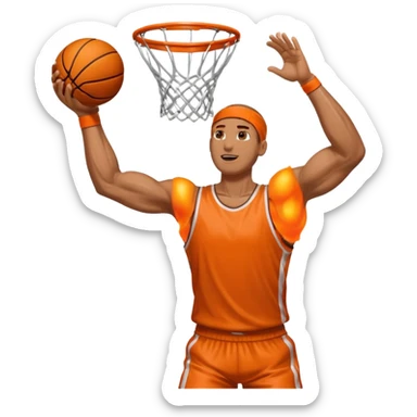 hands dunking basketball  sticker