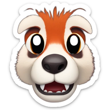 red panda face angry sticker