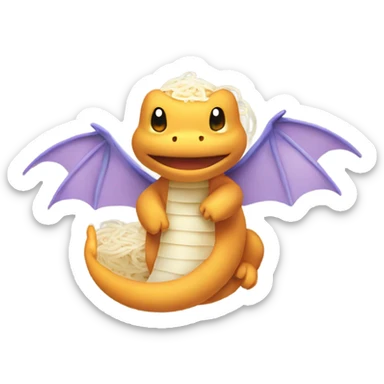 Rice noodle with dragonite wings sticker