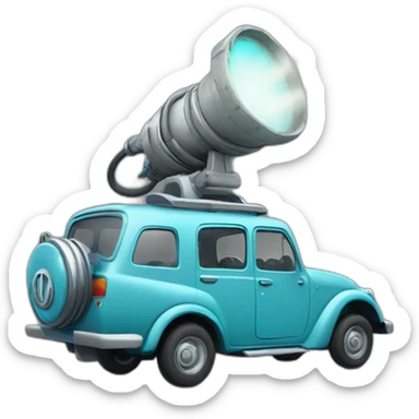 Un dinausaure conduit une voiture sticker