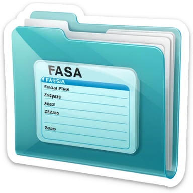 FAFSA info file - Transparent translucent plastic folder sticker