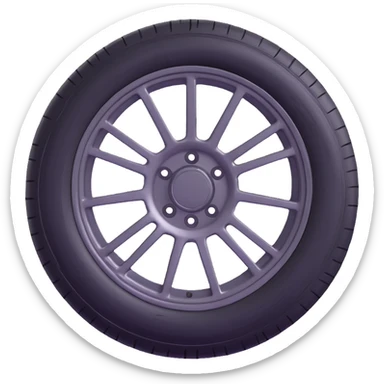 car tire with rim sticker