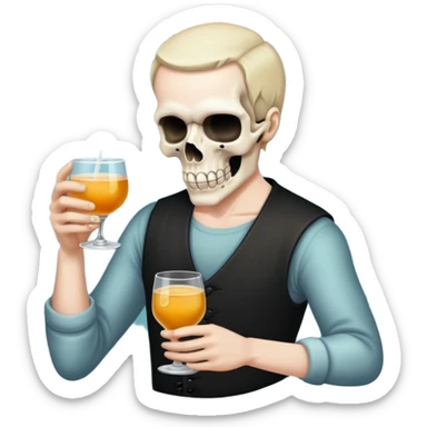 guy skulling an alcoholic drink sticker