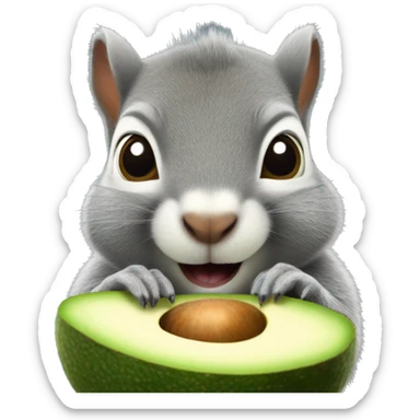 A fat gray American squirrel that eats avocados sticker