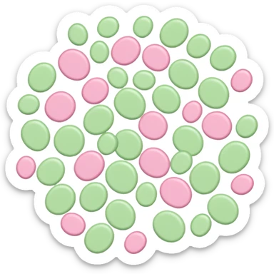 light green and pink confetti floral sticker