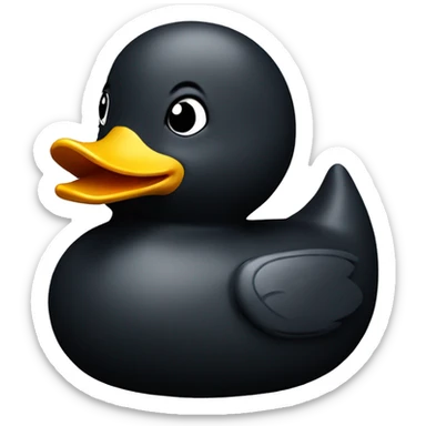 Rubber duck in dark colour sticker