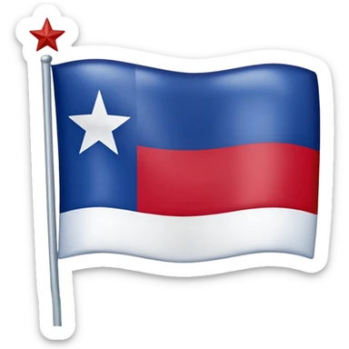 An emoji of the Texas state flag/ a mini American with one star and one white stripe and on red stripe sticker