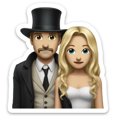 Imagine of a couple where the guy is jack ripper and the girl has long blonde hair  sticker