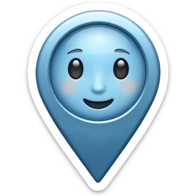 Soft blue location pin sticker