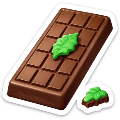 Big chocolate bar with green weird stuff inside of the chocolate bar  sticker